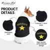 Picture of Parisian Pet Dog Tshirt - Embroidered “ Sheriff “ Dog Shirt - Lightweight and Skin Friendly Dog Clothes - Sleeveless Black Dog Tee Shirts - Machine Washable Dog Shirts for Medium Dogs - M