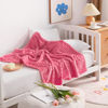 Picture of NTBAY Flannel Fuzzy Toddler Blanket, Fluffy Warm and Lightweight Reversible Stripes Design Baby Plush Blanket, 30x40 Inches, Coral Pink