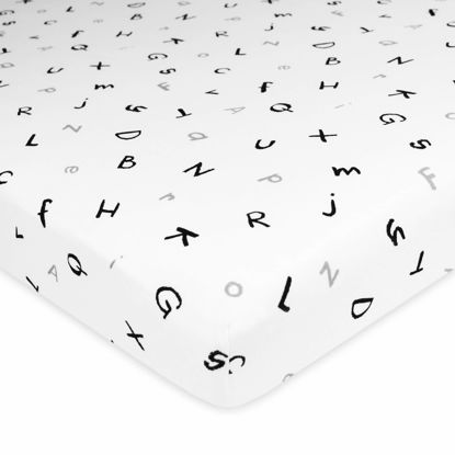 Picture of American Baby Company Fitted Mini Crib Sheet 24" x 38", Soft Breathable Neutral 100% Cotton Jersey Portable Sheet, Alphabet, for Boys and Girls, Fits Most Pack N Play and Mini Crib Mattresses