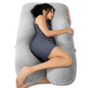 Picture of QUEEN ROSE Pregnancy Pillows, Cooling Maternity Pillow for Sleeping, 55in U Shaped Body Pillow for Pregnant Support, with Removable Silky Cover, Gray