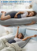 Picture of QUEEN ROSE Pregnancy Pillows, Cooling Maternity Pillow for Sleeping, 55in U Shaped Body Pillow for Pregnant Support, with Removable Silky Cover, Gray