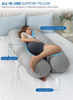 Picture of QUEEN ROSE Pregnancy Pillows, Cooling Maternity Pillow for Sleeping, 55in U Shaped Body Pillow for Pregnant Support, with Removable Silky Cover, Gray