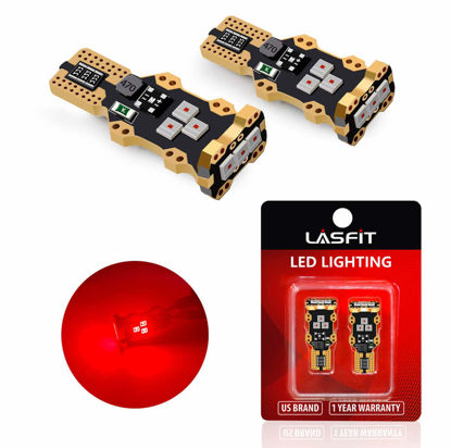 Picture of LASFIT 921 912 LED Red Light Bulb, 3rd Brake Tail Lights, LED Center High Mount Stop Light, 300% Brighter Non-polarity 30,000 Hrs Lifespan, Pack of 2