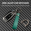 Picture of Turcee Carbon Fiber Car Keychain,Interior Accessories Keychains Leather Car Key Fob,Car Accessories Key Ring & Anti-Lost D-Ring(Green)
