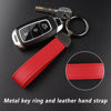 Picture of Turcee Leather Car Keychain,Creative Personality Leather Car Key Fob,Car Accessories Universal Key Fob Keychain for Men and Women (Red)