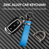 Picture of Turcee Carbon Fiber Car Keychain,Interior Accessories Keychains Leather Car Key Fob,Car Accessories Key Ring & Anti-Lost D-Ring(Blue)
