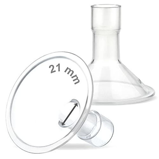 Picture of Maymom MyFit 21mm Two-Piece Design Small Breastshields, Compatible with Medela Breast Pump; Ideal for HandsFree Bra; Not Original PersonalFit Flex Breast Shield,Not Original Freestyle Pump Parts, 2pcs