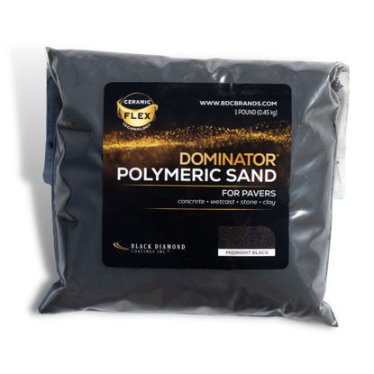 Picture of 1 Pound Midnight Black Sample Size DOMINATOR Polymeric Sand with Revolutionary Ceramic Flex Technology for Stabilizing Paver Joints/Gaps, 1/8” up to 4”, Professional Grade Results