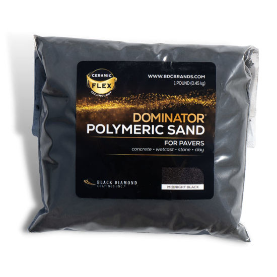 Picture of 1 Pound Midnight Black Sample Size DOMINATOR Polymeric Sand with Revolutionary Ceramic Flex Technology for Stabilizing Paver Joints/Gaps, 1/8” up to 4”, Professional Grade Results