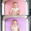 Picture of Baby Bassinet Sheets 4 Pack Compatible with AMKE Baby Bassinets(30" x 21"), RONBEI, Pamobabe and Yacul Baby Bassinet, Ultra Soft & Skin-Friendly, Pink and Violet