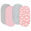 Picture of Baby Bassinet Sheets 4 Pack Compatible with Graco DreamMore Bedside, Delta Children and Dream On Me Lacy/Karley Bedside Sleeper, Ultra Soft & Skin-Friendly, Pink Print