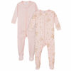 Picture of Gerber Baby Girls' 2-Pack Footed Pajamas, Love Pink, 2T