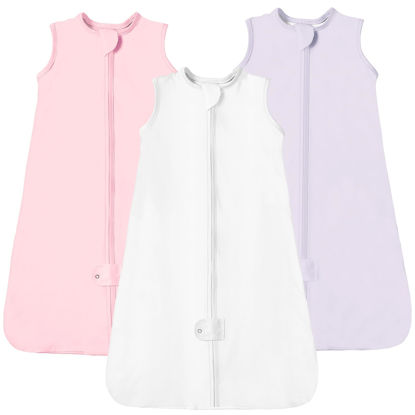 Picture of TotAha Sleep Sack 0-6 Months 3-Pack,Stretchy,Buttery Soft Swaddle Transition Sleeping Bag,Light Baby Wearable Blanket with 2-Way Safe Zippers for Boys and Girls