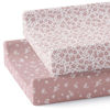 Picture of Baby Changing Pad Cover 2-Pack (Antique Rose) - Premium Fitted Sheets Changing Table Cover - Buttery Soft Cotton Blend - Diaper Changing Pad Cover - Changing Pad Sheets