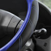 Picture of Elantrip Steering Wheel Cover Leather 15 1/2-16 inch Universal Padded Soft Grip Breathable for Car Truck SUV Jeep Anti Slip Blue and Black