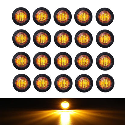 Picture of TMH (Pack of 20 3/4 Inch Mount Amber LED Clearance Bullet Marker lights, Side LED marker lights for trailer Truck RV Car Bus Van