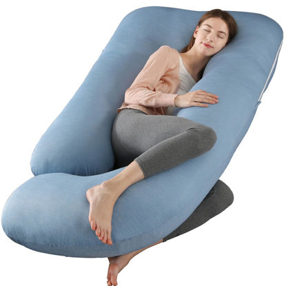 Picture of BATTOP Pregnancy Pillow for Sleeping,Maternity Pillow with Cooling Removable Cover,57 Inch Cooling Body Pillow,Support for Back,Hips,Legs,Belly,Pregnancy Must Haves