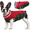 Picture of FUAMEY Dog Winter Jacket,Dog Cold Weather Coats Paded Dog Vest with Harness Built in Pet Warm Clothes Dog Apparel with Back Zipper Dog Water Resistant Coat for Small Medium Large Dogs Christmas S