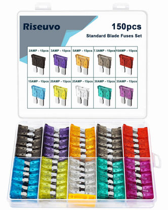 Picture of 150pcs Car Automotive Rv Standard Fuses - Auto ATO Blade Fuse Assortment Kit (2A 3A 5A 7.5A 10A 15A 20A 25A 30A 35A)