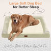 Picture of Large Dog Bed Orthopedic Washable: Beds Bolster XL Bed Medium Large Dogs Egg Crate Foam Couch Sofa Waterproof with Removable Cover - Beige