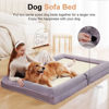 Picture of Large Dog Bed Orthopedic Washable: Beds Bolster XXL Bed Big XLarge Dogs Egg Crate Foam Sofa Couch Waterproof Removable Cover - Purple