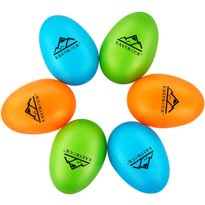 Picture of EastRock 6 PCS Plastic Egg Shaker Set Musical Hand Percussion Shakers Musical Maracas Percussion Instruments