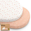 Picture of 2-Pack Organic Bassinet Sheets for Girls, Boys - 100% Cotton Bassinet Mattress Sheets Compatible with Halo Bassinest Swivel Sleeper, Graco, Baby Delight, Chicco, Fitted Bassinet Sheets (Butterflies)