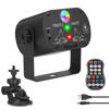 Picture of Qajok Party Lights DJ Disco Light, RGB LED Strobe Light, Battery Powered Sound Activated Projector with Remote Control for Christmas Halloween Decorations Birthday Stage Show Dance Wedding