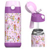 Picture of JARLSON Kids Water Bottle with Straw - Charli - Insulated Stainless Steel Water Bottle - Thermos - Girls/Boys (Princess 'Mosaic', 12 oz)
