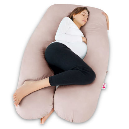 Picture of Meiz Cooling Pregnancy Pillows for Sleeping, Maternity Body Pillow for Pregnant Woman, U Shaped, with Cooling Jersey Cover