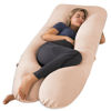 Picture of Meiz Pregnancy Pillows, Pregnancy Pillows for Sleeping Cooling, U Shaped Full Body Pillow for Adult, Rayon Cover from Bamboo, Light Apricot
