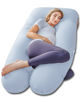 Picture of Meiz Pregnancy Pillow, Cooling Pregnancy Pillows for Sleeping, Maternity Pillow for Pregnant Women, Pregnancy Body Pillow with Cooling Jersey Cotton Cover, Blue