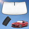Picture of Sun Shade Sunshade for Ford Mustang 2015-2023 Windshield Cover, 2-Layers Sun Shield 240T Silver Coating Sun Visor Foldable Window Shade Blocks UV Rays Car Accessories (NOT for Mach-E)