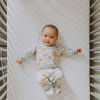 Picture of Newton Baby Organic Fitted Crib Sheets - 100% Breathable and Ultra-Soft, 100% Organic Muslin Cotton, Dreamweaver Print in Moonstone Mist + Solid White, Fits All Standard Cribs
