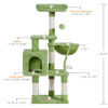 Picture of Heybly Cat Tree with Toy, Cat Tower condo for Indoor Cats, Cat House with Padded Plush Perch, Cozy Hammock and Sisal Scratching Posts, Green HCT004SGR