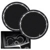 Picture of 2PCS Bling Car Cup Coaster, 2.75 Inch Auto Car Cup Holder Insert Coasters Silicone Anti-Slip Crystal Rhinestone Drink Car Cup Mat, Universal Vehicle Interior Accessories for Women Girls (Black)