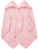 Picture of SWEET DOLPHIN Muslin Hooded Baby Bath Towels - 2 Pack 100% Cotton Towel for Babies, Infants, Toddlers - 32x32Inch - Highly Absorbent and Newborn Essential, Pink