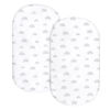 Picture of Bassinet Sheet Set 2 Pack Fitted Universal Microfiber Soft Cradle Sheets for Hourglass Rectangle and Oval Bassinet Mattress, Rainbow Bassinet Sheets for Girls and Boys