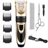 Picture of Dog Grooming Kit Clippers, Low Noise, Electric Quiet, Rechargeable, Cordless, Pet Hair Thick Coats Clippers Trimmers Set, Suitable for Dogs, Cats, and Other Pets (Gold)