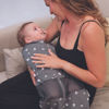 Picture of Happiest Baby Sleepea 5-Second Swaddle - 100% Organic Cotton Baby Swaddle Blanket - Doctor Designed Promotes Healthy Hip Development (Graphite Planets, Small)