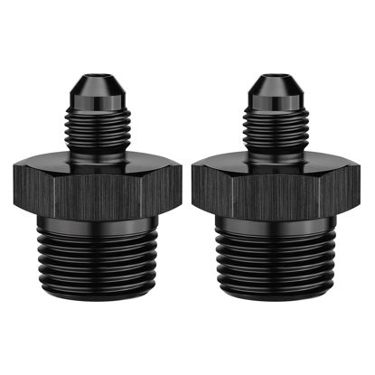 Picture of EVIL ENERGY 3AN Male Flare to 3/8" NPT Pipe Fitting Adapter Straight Aluminum Black 2PCS