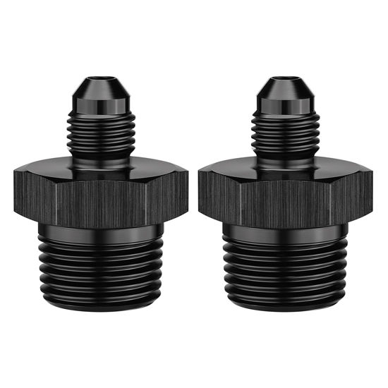 Picture of EVIL ENERGY 3AN Male Flare to 3/8" NPT Pipe Fitting Adapter Straight Aluminum Black 2PCS