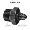 Picture of EVIL ENERGY 3AN Male Flare to 3/8" NPT Pipe Fitting Adapter Straight Aluminum Black 2PCS