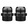 Picture of EVIL ENERGY 20AN Male Flare to 1-1/4" NPT Pipe Fitting Adapter Straight Aluminum Black 2PCS