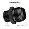 Picture of EVIL ENERGY 16AN Male Flare to 3/4" NPT Pipe Fitting Adapter Straight Aluminum Black 2PCS