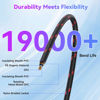 Picture of OTraki 3FT Nylon Guitar Cable 1/4 Inch Electric Guitar Cord Right Angle Electric Guitar Cable with 6.35mm Nickel-Plated TS Plug Instrument Cable for Bass Drum Audio Device 1M Black & Red