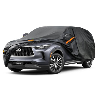 Picture of Kayme 7 Layers SUV Car Cover Custom Fit for Infiniti QX60 (2013-2024) Waterproof All Weather for Automobiles,Outdoor Full Cover Rain Sun UV Protection.Black