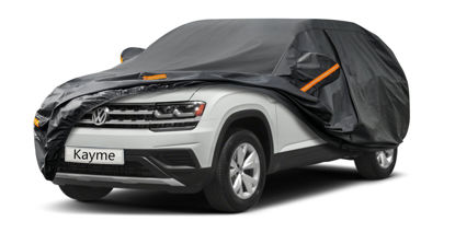 Picture of Kayme 7 Layer SUV Car Cover Custom Fit for Volkswagen VW Atlas (2017-2024) Waterproof All Weather for Automobiles, Outdoor Full Cover Sun Rain UV Protection.Black