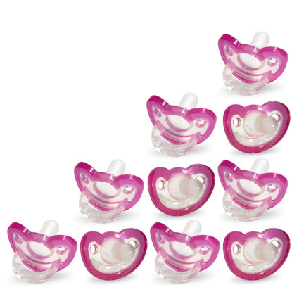 Picture of RAZBABY JollyPop Baby Pacifier Newborn, 0-3m (Pink, 10 Count)