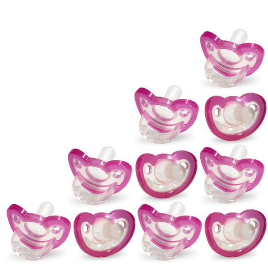 Picture of RAZBABY JollyPop Baby Pacifier Newborn, 0-3m (Pink, 10 Count)